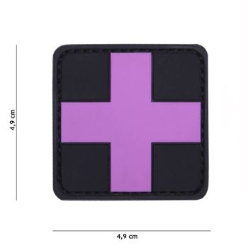 Roze Kruis Badge 3D Zwart Roze