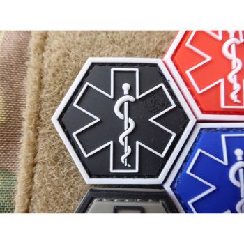 Star of Life Badge 3D Hexagon Zwart